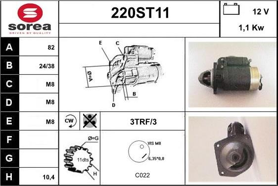 STARTCAR 220ST11 - Starteris adetalas.lv