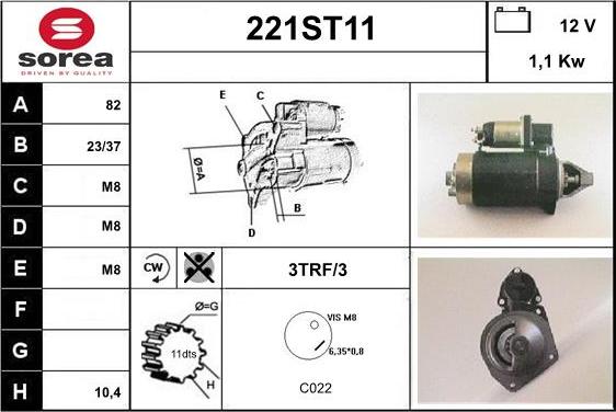 STARTCAR 221ST11 - Starteris adetalas.lv