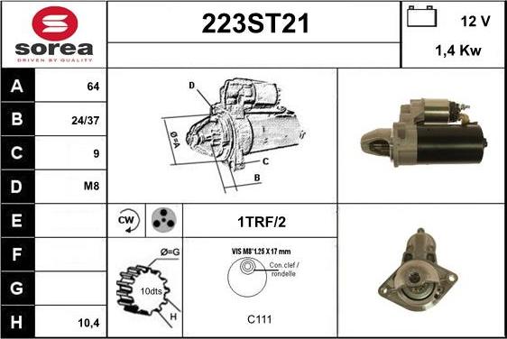 STARTCAR 223ST21 - Starteris adetalas.lv