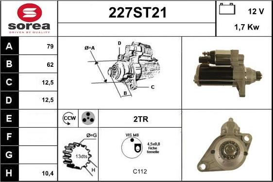 STARTCAR 227ST21 - Starteris adetalas.lv