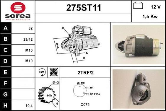 STARTCAR 275ST11 - Starteris adetalas.lv