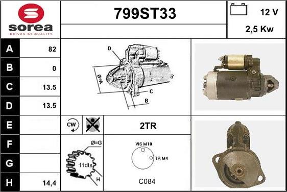 STARTCAR 799ST33 - Starteris adetalas.lv