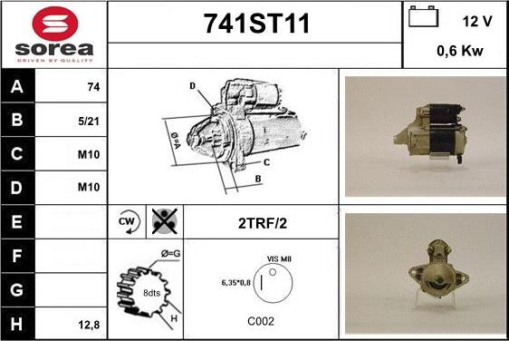 STARTCAR 741ST11 - Starteris adetalas.lv