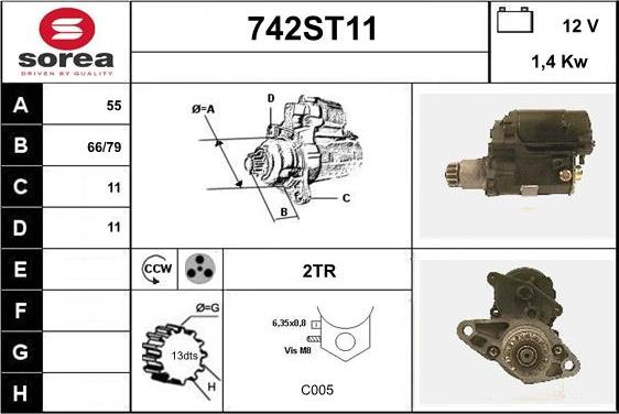 STARTCAR 742ST11 - Starteris adetalas.lv