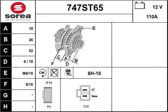 STARTCAR 747ST65 - Ģenerators adetalas.lv