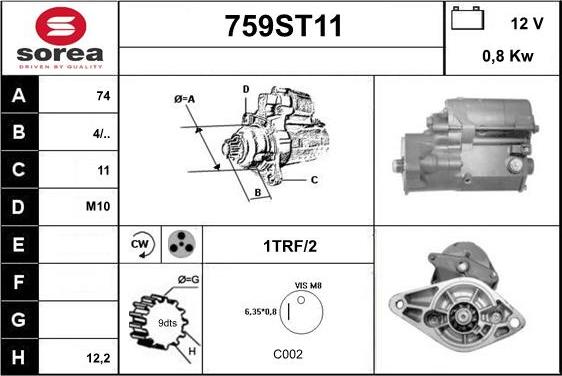 STARTCAR 759ST11 - Starteris adetalas.lv