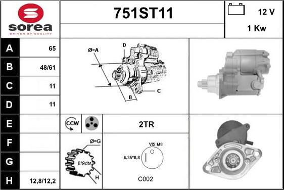 STARTCAR 751ST11 - Starteris adetalas.lv