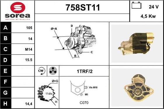 STARTCAR 758ST11 - Starteris adetalas.lv