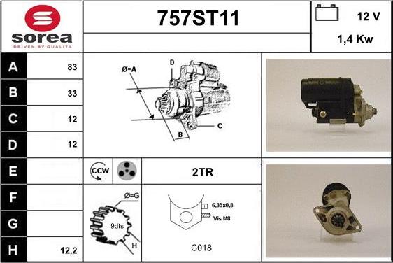 STARTCAR 757ST11 - Starteris adetalas.lv