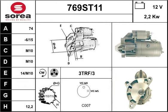 STARTCAR 769ST11 - Starteris adetalas.lv