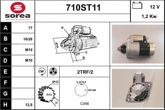 STARTCAR 710ST11 - Starteris adetalas.lv