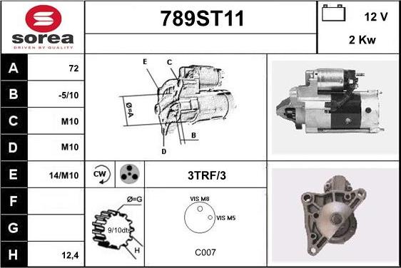 STARTCAR 789ST11 - Starteris adetalas.lv