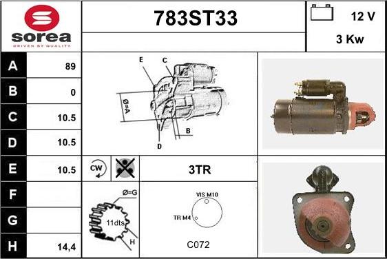 STARTCAR 783ST33 - Starteris adetalas.lv