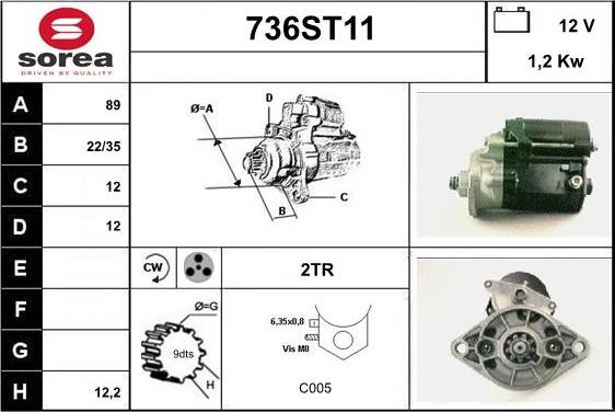 STARTCAR 736ST11 - Starteris adetalas.lv