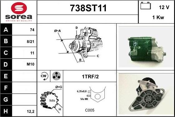 STARTCAR 738ST11 - Starteris adetalas.lv