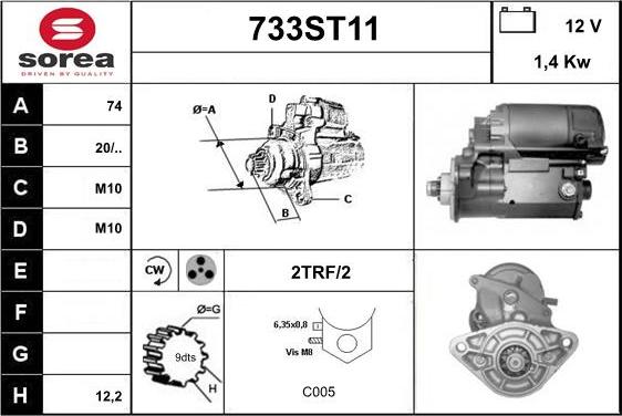 STARTCAR 733ST11 - Starteris adetalas.lv