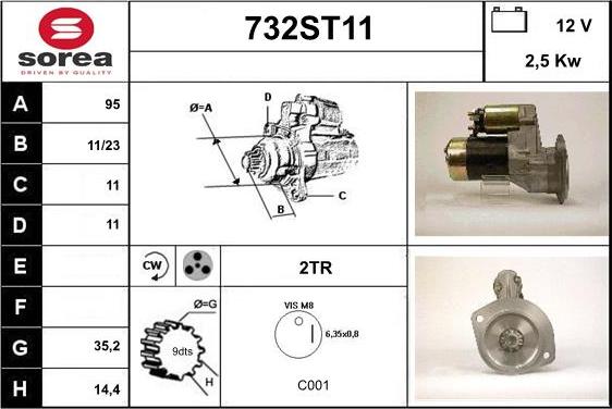 STARTCAR 732ST11 - Starteris adetalas.lv