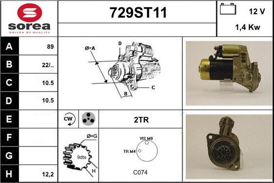 STARTCAR 729ST11 - Starteris adetalas.lv