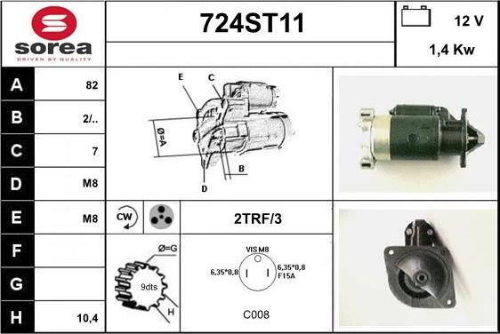 STARTCAR 724ST11 - Starteris adetalas.lv