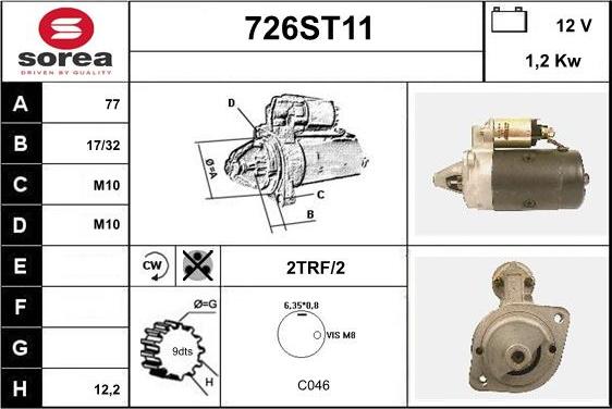 STARTCAR 726ST11 - Starteris adetalas.lv