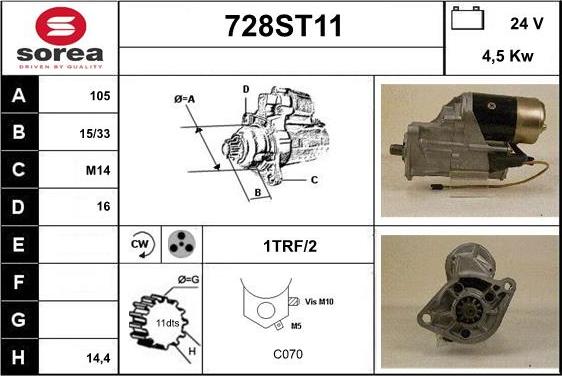 STARTCAR 728ST11 - Starteris adetalas.lv