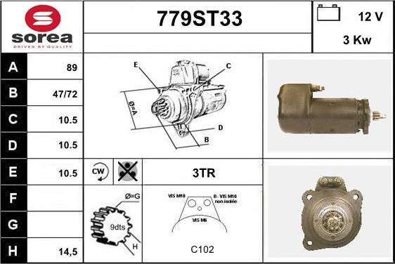 STARTCAR 779ST33 - Starteris adetalas.lv