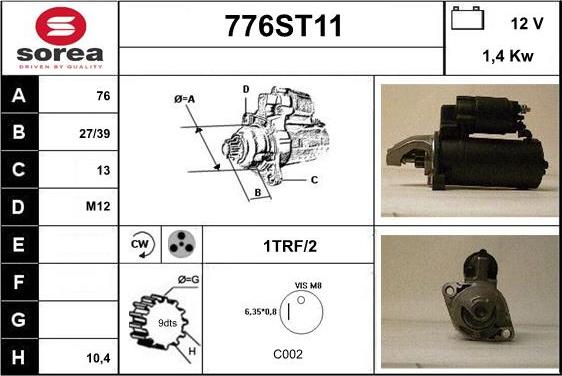 STARTCAR 776ST11 - Starteris adetalas.lv