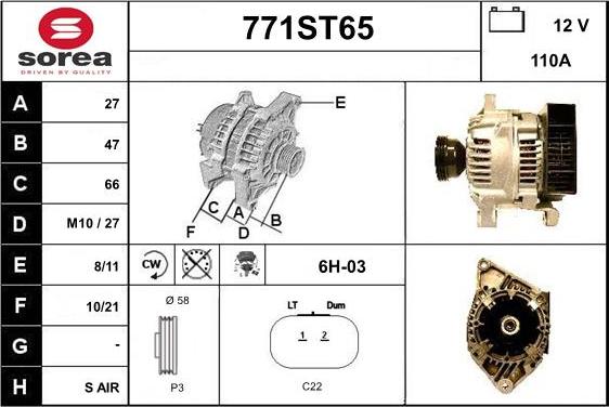 STARTCAR 771ST65 - Ģenerators adetalas.lv