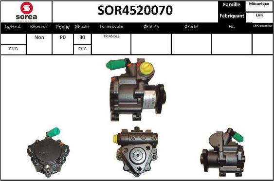 STARTCAR SOR4520070 - Hidrosūknis, Stūres iekārta adetalas.lv