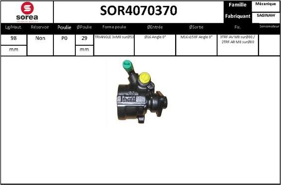 STARTCAR SOR4070370 - Hidrosūknis, Stūres iekārta adetalas.lv