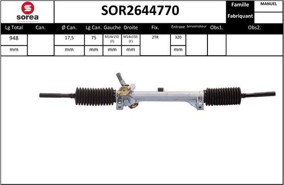 STARTCAR SOR2644770 - Stūres mehānisms adetalas.lv