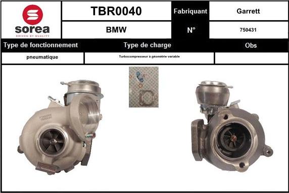 STARTCAR TBR0040 - Kompresors, Turbopūte adetalas.lv