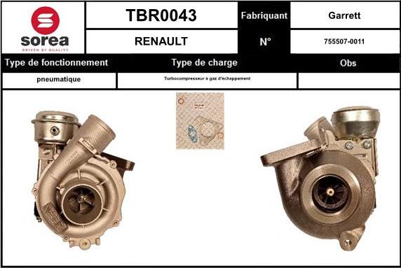 STARTCAR TBR0043 - Kompresors, Turbopūte adetalas.lv