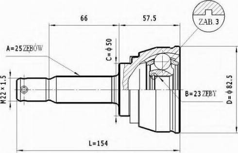 Statim C.454 - Šarnīru komplekts, Piedziņas vārpsta adetalas.lv