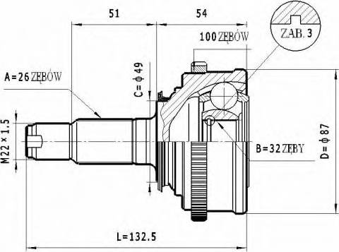 Statim C.428 - Šarnīru komplekts, Piedziņas vārpsta adetalas.lv