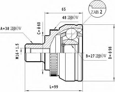 Statim C.312 - Šarnīru komplekts, Piedziņas vārpsta adetalas.lv