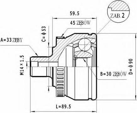 Statim C.299 - Šarnīru komplekts, Piedziņas vārpsta adetalas.lv