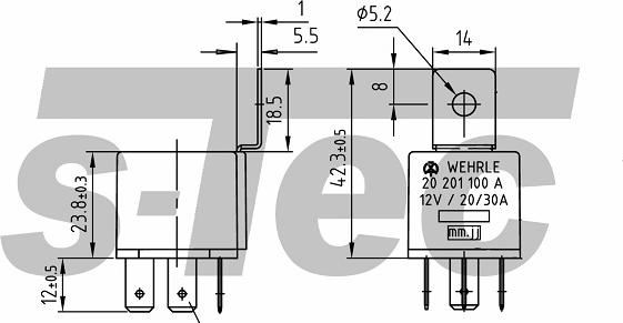 S-TEC WES20201100A - Relejs, Darba strāva adetalas.lv