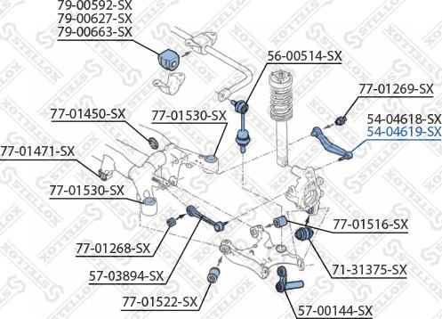 Stellox 54-04619-SX - Neatkarīgās balstiekārtas svira, Riteņa piekare adetalas.lv