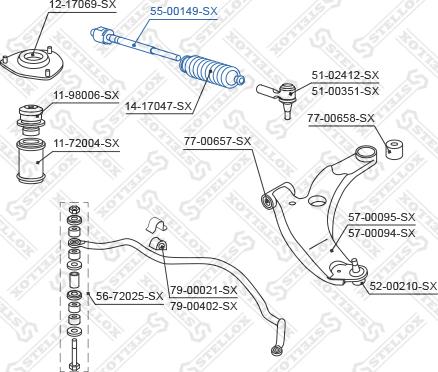 Stellox 55-00149-SX - Aksiālais šarnīrs, Stūres šķērsstiepnis adetalas.lv