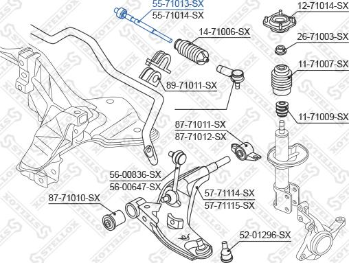 Stellox 55-71013-SX - Aksiālais šarnīrs, Stūres šķērsstiepnis adetalas.lv