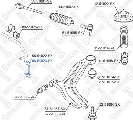 Stellox 56-51023-SX - Stiepnis / Atsaite, Stabilizators adetalas.lv