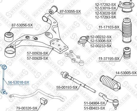 Stellox 56-53018-SX - Stiepnis / Atsaite, Stabilizators adetalas.lv