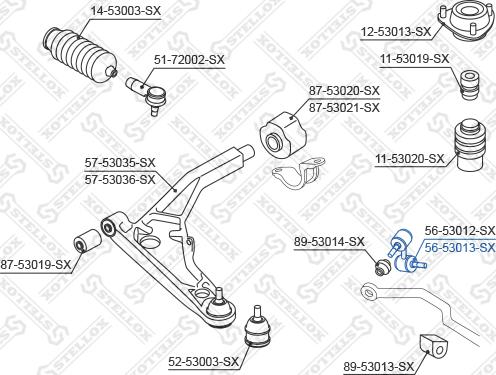 Stellox 56-53013-SX - Stiepnis / Atsaite, Stabilizators adetalas.lv