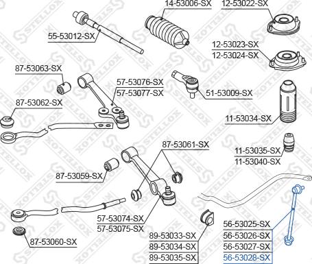 Stellox 56-53028-SX - Stiepnis / Atsaite, Stabilizators adetalas.lv