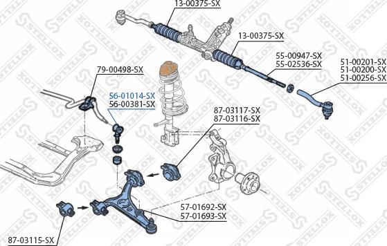 Stellox 56-01014-SX - Stiepnis / Atsaite, Stabilizators adetalas.lv