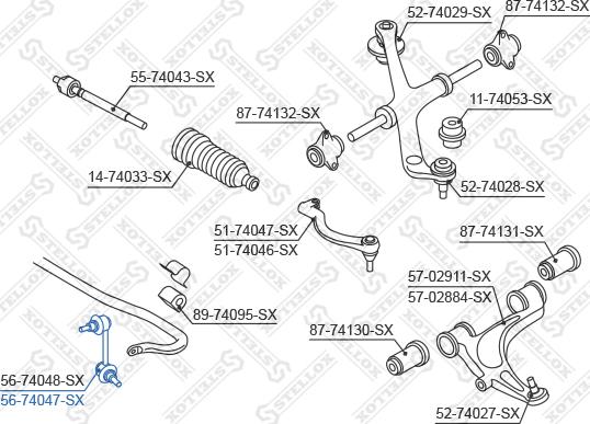 Stellox 56-74047-SX - Stiepnis / Atsaite, Stabilizators adetalas.lv