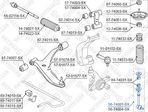 Stellox 56-74001-SX - Stiepnis / Atsaite, Stabilizators adetalas.lv