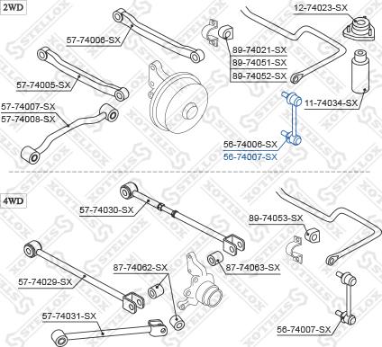 Stellox 56-74007-SX - Stiepnis / Atsaite, Stabilizators adetalas.lv