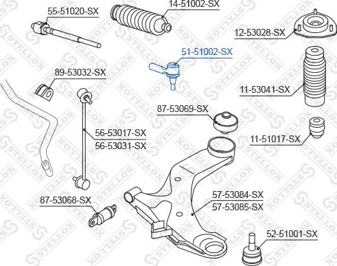 Stellox 51-51002-SX - Stūres šķērsstiepņa uzgalis adetalas.lv